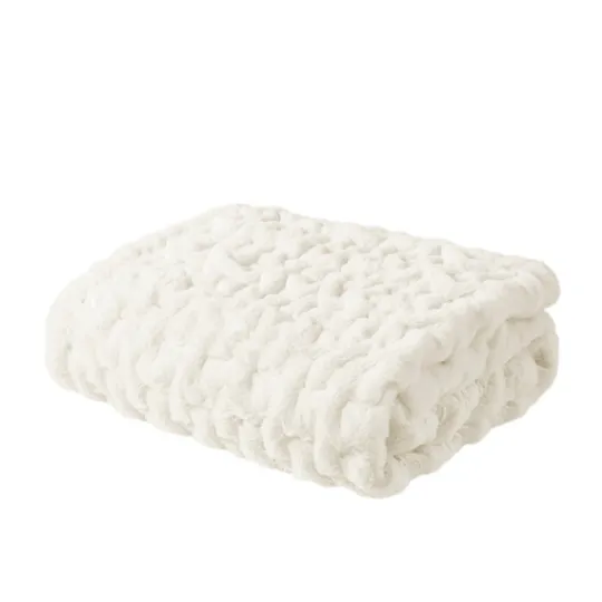 Kirkland's Home Ruched Fur Throw- Blankets & Throws