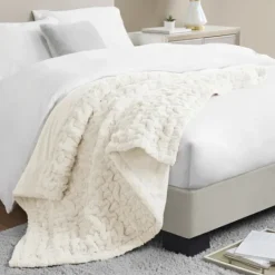 Kirkland's Home Ruched Fur Throw- Blankets & Throws