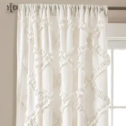 Kirkland's Home Ruffle Diamond Curtain Panel Set, 84 In.- Curtains & Drapes
