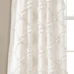 Kirkland's Home Ruffle Diamond Curtain Panel Set, 84 In.- Curtains & Drapes