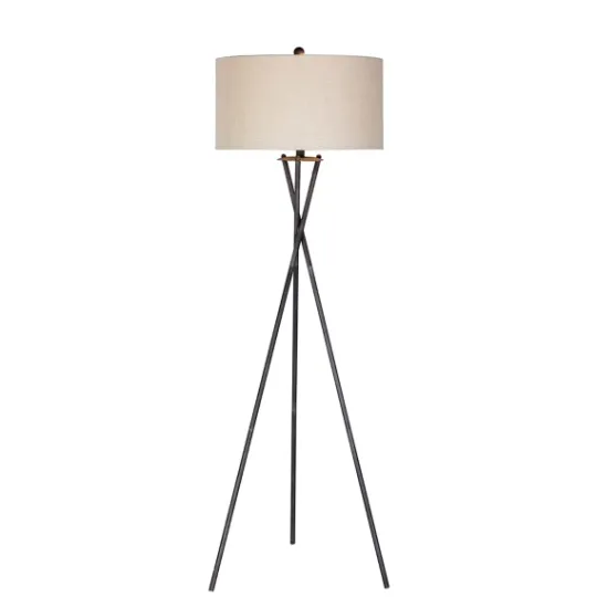 Kirkland's Home Rust Black Metal Tripod Floor Lamp- Floor Lamps