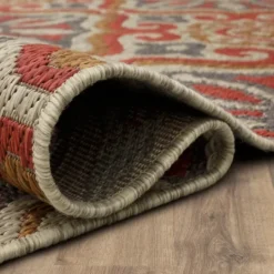 Kirkland's Home Rust Boho Ikat Indoor/Outdoor Area Rug, 5X7- Outdoor Rugs