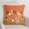 Kirkland's Home Rust Embroidered Floral Throw Pillow- Pillows