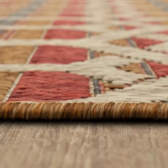 Kirkland's Home Rust Geo Ikat Outdoor Area Rug, 5X7- Outdoor Rugs
