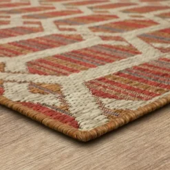Kirkland's Home Rust Geo Ikat Outdoor Area Rug, 5X7- Outdoor Rugs