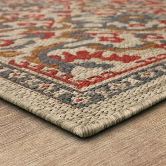 Kirkland's Home Rust Global Ikat Indoor/Outdoor Area Rug, 5X7- Outdoor Rugs