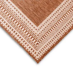Kirkland's Home Rust Linear Macy Indoor/Outdoor Area Rug, 4X7- Outdoor Rugs