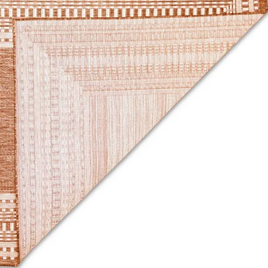 Kirkland's Home Rust Linear Macy Indoor/Outdoor Area Rug, 4X7- Outdoor Rugs
