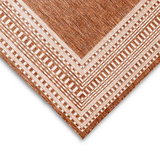 Kirkland's Home Rust Linear Macy Indoor/Outdoor Area Rug, 7X9- Outdoor Rugs