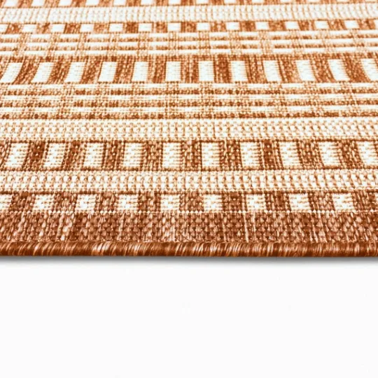 Kirkland's Home Rust Linear Macy Indoor/Outdoor Area Rug, 6X9- Outdoor Rugs