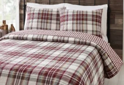 Kirkland's Home Rust Plaid Camden Full/Queen 3-Pc. Quilt Set- Quilts