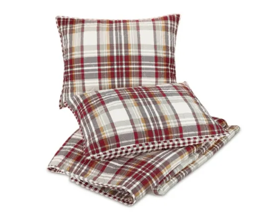 Kirkland's Home Rust Plaid Camden King 3-Pc. Quilt Set- Quilts