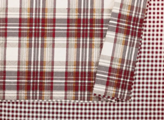 Kirkland's Home Rust Plaid Camden King 3-Pc. Quilt Set- Quilts