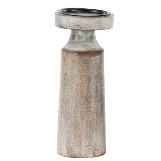 Kirkland's Home Rust Rustic Mango Wood 3-Pc. Candle Holder Set- Candle Holders