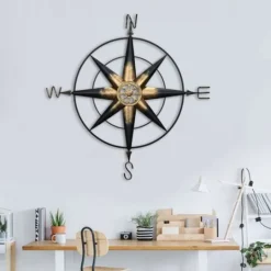 Kirkland's Home Rusted Metal Compass Wall Plaque- Wall Plaques