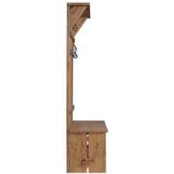 Kirkland's Home Rustic Acacia Wood Hall Tree- Entryway Furniture