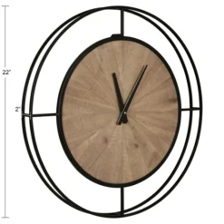 Kirkland's Home Rustic Brown And Black Newfield Clock- Clocks