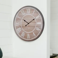 Kirkland's Home Rustic Charm Wood Wall Clock- Clocks