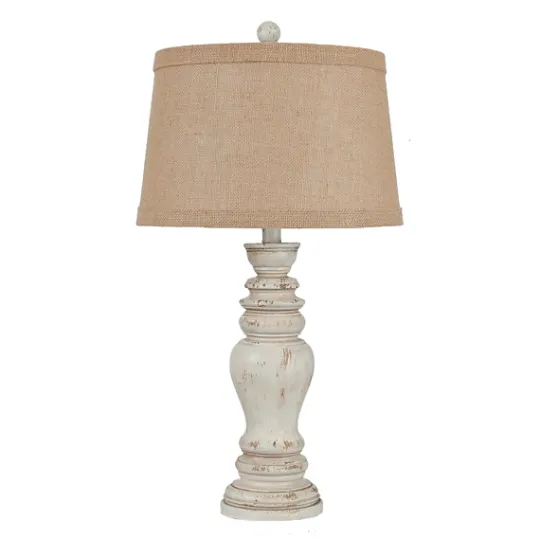 Kirkland's Home Rustic Distressed Cream Table Lamp- Table Lamps