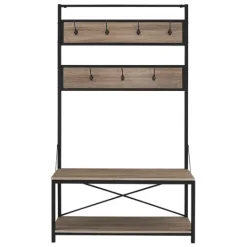 Kirkland's Home Rustic Driftwood Hall Tree- Entryway Furniture