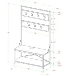 Kirkland's Home Rustic Driftwood Hall Tree- Entryway Furniture