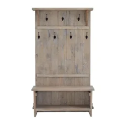 Kirkland's Home Rustic Driftwood Hall Tree- Entryway Furniture