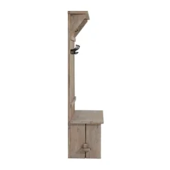 Kirkland's Home Rustic Driftwood Hall Tree- Entryway Furniture