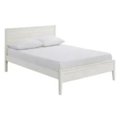 Kirkland's Home Rustic Eggshell Wood Panel Full Bed Frame- Beds & Headboards