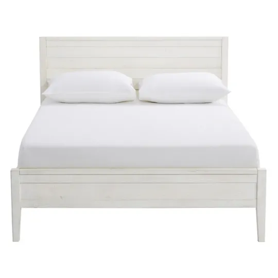 Kirkland's Home Rustic Eggshell Wood Panel Full Bed Frame- Beds & Headboards