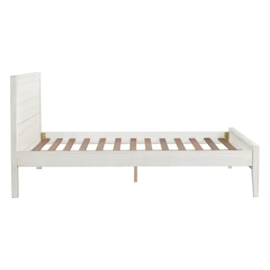 Kirkland's Home Rustic Eggshell Wood Panel Full Bed Frame- Beds & Headboards
