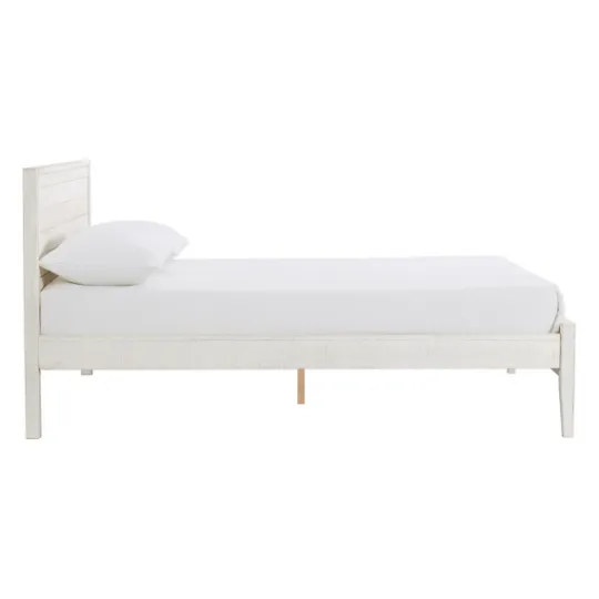 Kirkland's Home Rustic Eggshell Wood Panel Full Bed Frame- Beds & Headboards