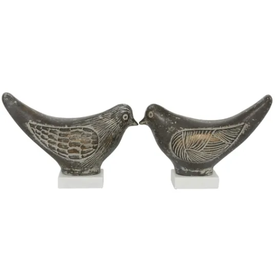 Kirkland's Home Rustic Etched Birds 2-Pc. Figurine Set- Statues & Figurines