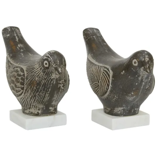 Kirkland's Home Rustic Etched Birds 2-Pc. Figurine Set- Statues & Figurines