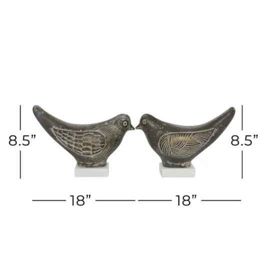 Kirkland's Home Rustic Etched Birds 2-Pc. Figurine Set- Statues & Figurines