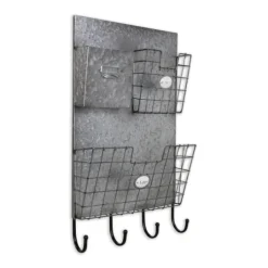 Kirkland's Home Rustic Gray Metal Wall Organizer- Wall Storage