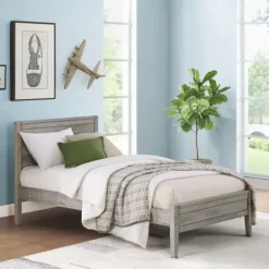 Kirkland's Home Rustic Gray Pine Panel Twin Bed Frame- Beds & Headboards