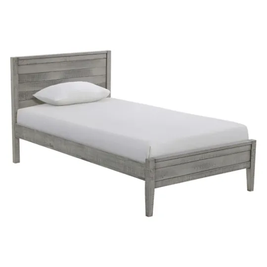 Kirkland's Home Rustic Gray Pine Panel Twin Bed Frame- Beds & Headboards