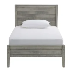 Kirkland's Home Rustic Gray Pine Panel Twin Bed Frame- Beds & Headboards