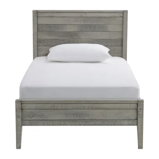 Kirkland's Home Rustic Gray Pine Panel Twin Bed Frame- Beds & Headboards