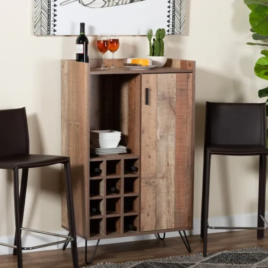 Kirkland's Home Rustic Hairpin Wine Cabinet- Cabinets & Sideboards