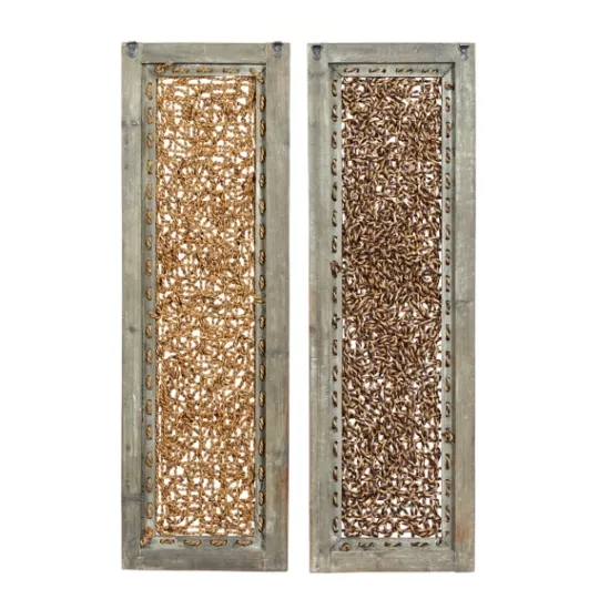 Kirkland's Home Rustic Knotted Seagrass 2-Pc. Panel Wall Art- Wall Plaques