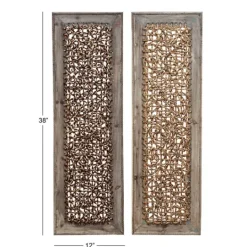 Kirkland's Home Rustic Knotted Seagrass 2-Pc. Panel Wall Art- Wall Plaques