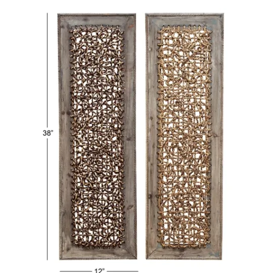 Kirkland's Home Rustic Knotted Seagrass 2-Pc. Panel Wall Art- Wall Plaques