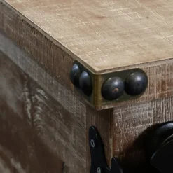 Kirkland's Home Rustic Natural Fir Wood Rolling Barn Door Cabinet- Cabinets & Sideboards