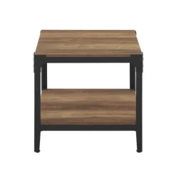 Kirkland's Home Rustic Oak Angle Iron Accent Tables, Set Of 2- Accent & End Tables