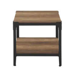 Kirkland's Home Rustic Oak Angle Iron Accent Tables, Set Of 2- Accent & End Tables