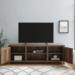 Kirkland's Home Rustic Oak Barn Door Tv Stand- Tv Stands & Media Consoles