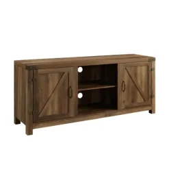 Kirkland's Home Rustic Oak Barn Doors Tv Stand- Tv Stands & Media Consoles