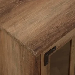 Kirkland's Home Rustic Oak Finish Window Pane Cabinet- Cabinets & Sideboards