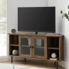 Kirkland's Home Rustic Oak Glass Door Corner Tv Stand- Tv Stands & Media Consoles